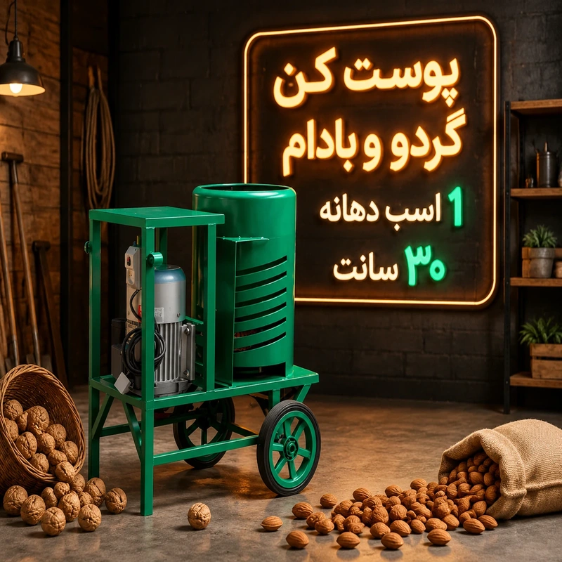پوست کن گردو و بادام 1 اسب دهانه 30 سانت