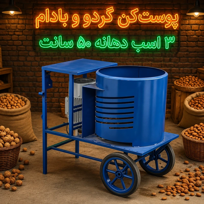 پوست کن گردو و بادام 3 اسب دهانه 50 سانت